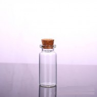 Стеклянная бутылочка с пробкой, размер 22х50 мм, объем 10 мл